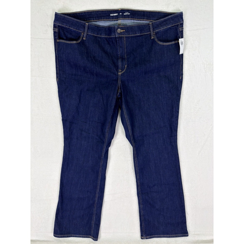 New Old Navy Jeans Womens 22 Plus Blue Dark Wash Mid Rise Wow Bootcut Stretch